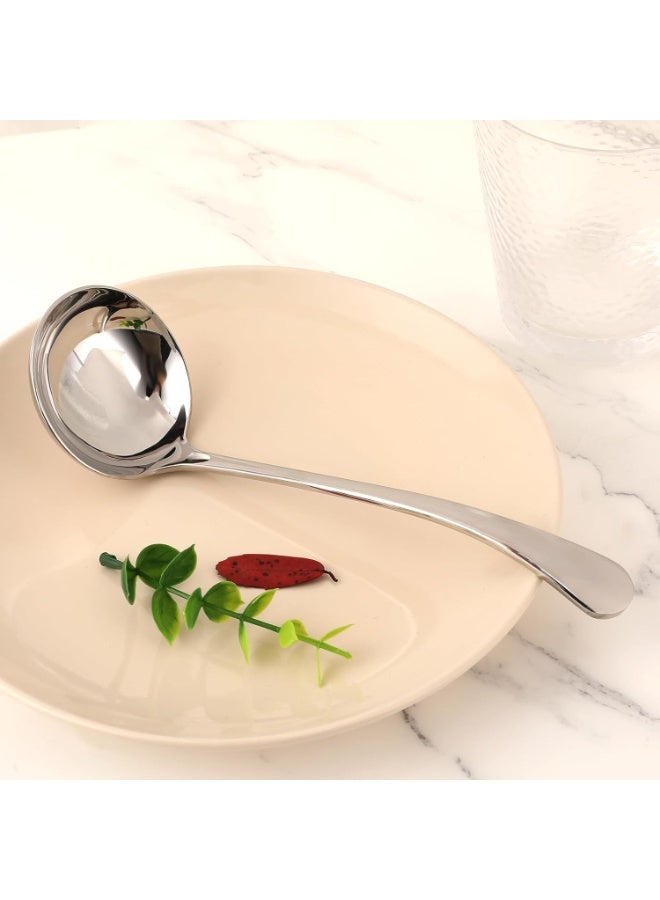 7.9 Inch Silver Small Gravy Soup Ladle, 18/10 Stainless Steel, 1 Pc, Kitchen Ladle - Image 2